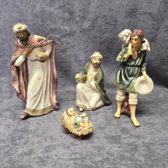 Holy Family Ceramic Nativity Scene Figurines Baby Jesus Wise Men & Sheppard Boy - Picture 10 of 10